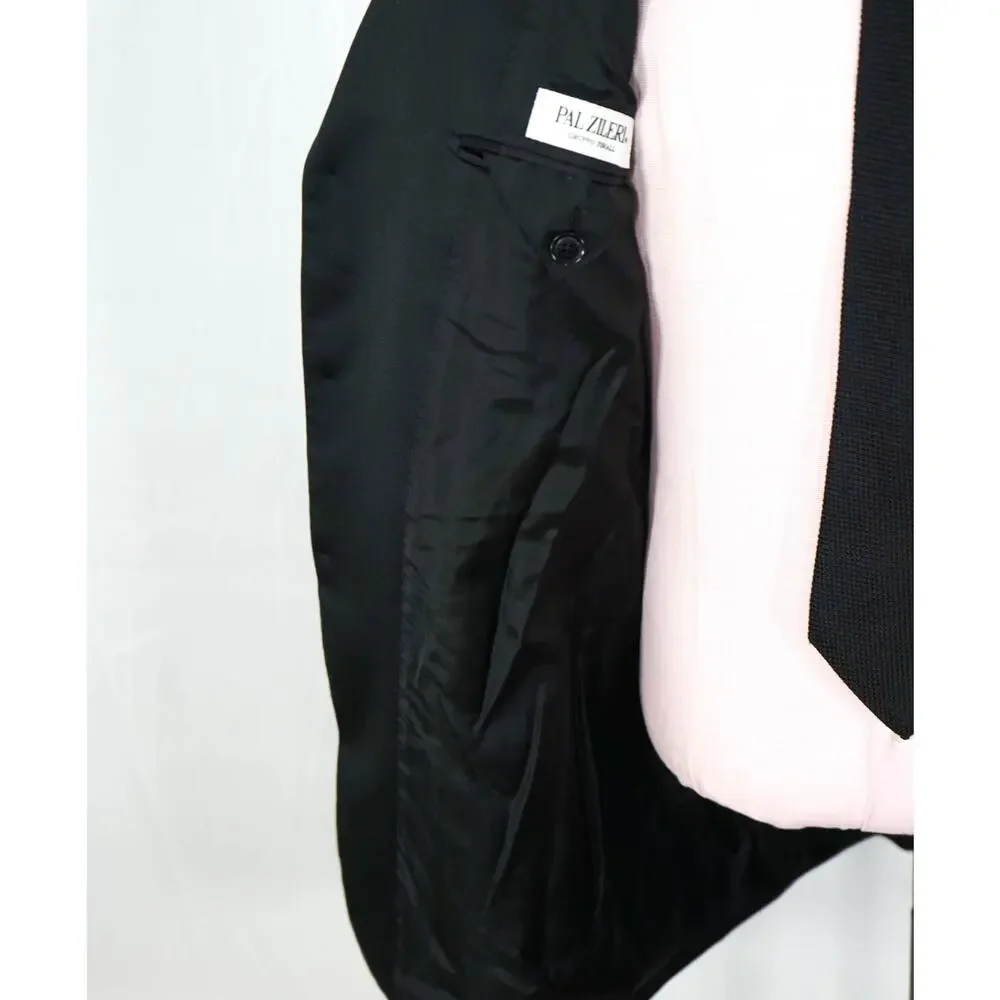 PAL ZILERI - *VINTAGE* Black Wool 3Btn Notch Lapel Tuxedo - 44L